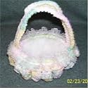 Hand Crocheted Multi Pastel Decorative Basket