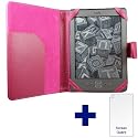 Pink Kindle Leather Case / Cover With Magnetic Clasp for NEW Amazon Kindle / 6 inch / 2011 generation / Book Style **WITH FREE SCREEN GUARD INCLUDED** - Hi-TEC ESSENTIALS