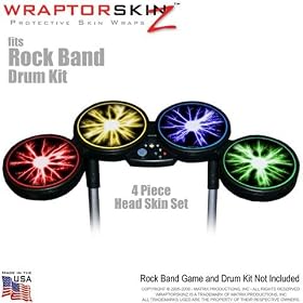 Lightning Colors Skin by WraptorSkinz fits Rock Band Drum Set for Nintendo Wii, XBOX 360, PS2 & PS3 (DRUMS NOT INCLUDED)