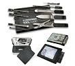Tool Logic T1WBCC Series Business Card, Ultra-Slim Tool Card With Twelve Features Plus Leather ID Wallet, Translucent Black