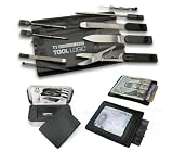 Tool Logic T1WBCC Series Business Card, Ultra-Slim Tool Card With Twelve Features Plus Leather ID Wallet, Translucent Black