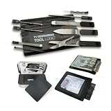 Tool Logic T1WBCC Series Business Card, Ultra-Slim Tool Card With Twelve Features Plus Leather ID Wallet, Translucent Black