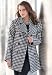 Jessica London Plus Size Wool Pea Coat Houndstooth,18