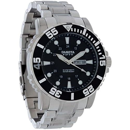  Dakota Watches Dakota Fifty Black Sunray Dial Steel Bracelet 57448 PaPaParVaJane