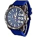 2013newestseller 1pcs Blue Casual Mens Womens 3 Eyes Big Dial Quartz Wrist Watches