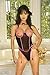 Peek-a-boo Mesh Teddiette with Underwire Cups and Attached Garters. Neck Piece and Arm Bands