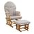 Dutailier Ultramotion Bow Back Glider Rocker and Ottoman Combo, Light Beige