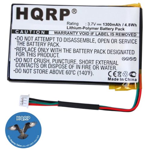 HQRP Battery for Magellan RoadMate 1400, 1412, 1430, 1445, 1445T, 5390-B101-0780, 384.00019.005, 0829FL22538, B5390-B101, 384.00015.005 GPS Navigator + HQRP Coaster
