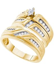 0.50CTW DIAMOND ROUND CENTER TRIO SET