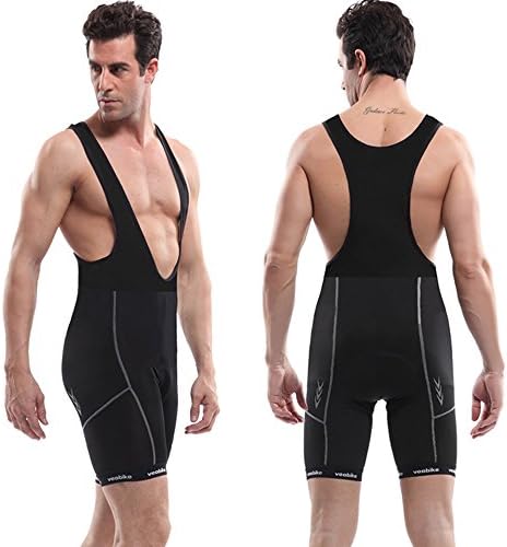 Cycling Bike Men SPF High Quality Padded Short Pants Suspender Pants f_2o74 Black XXXL