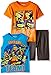 Teenage Mutant Ninja Turtles Little Boys' Toddler 3pc Top and Short Set, Orange/Blue, 5T