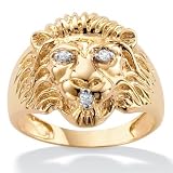 Men's Diamond Acc. 10k Lion Ring