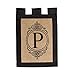 Burlap Monogram Garden Flag - P
