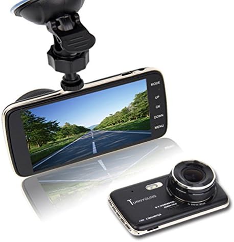 TURNYOUNG 4" Car Dash cam-Dashboard Camera with HD1080 G-Sensor WDR 155Degree Angle Night Vision and 8GB Class10 TF Card