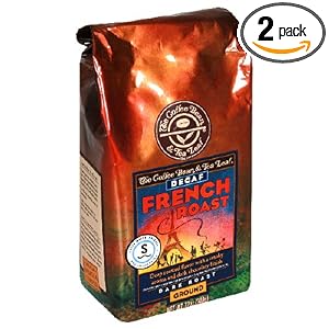 The Coffee Bean & Tea Leaf, Hand-Roasted Decaf French Roast Ground Coffee, 12-Ounce Bags (Pack of 2)