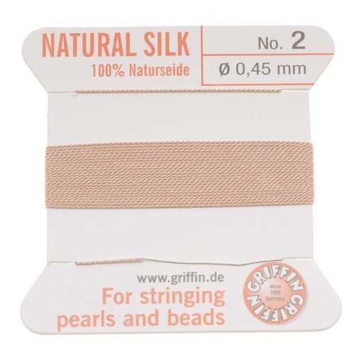 Griffin Silk Beading Cord & Needle Size 2 Light 