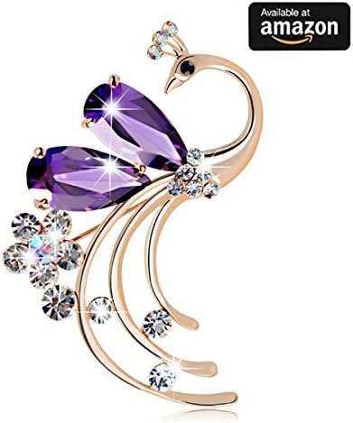 Fashion 18k Rose Gold Plated Crystals Elements Brooches pendant necklace dual purpose Brooches Jewelry