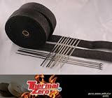 High Temperature Header/Exhaust Wrap Kit: 2 Rolls Black 1/16