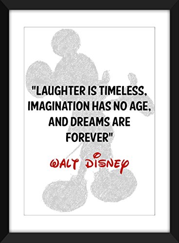 Walt Disney Laughter is Timeless Quote A3/A4 Print, Ideal for kid’s bedroom