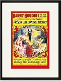 Black Framed/Matted Print 17x23, Harry Houdini - The Jail Breaker