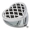 Crystal Heart Shaped Compact Purse Mirror