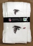 Atlanta Falcons 3 Piece White Embroidered Bath Towel Set