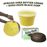 African Shea Butter Creamy 16 Oz. (100% Pure & Raw) & DuDu-Osun Black Soap