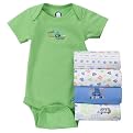 Gerber 5pk Short Sleeve Onesies - Blue Cars
