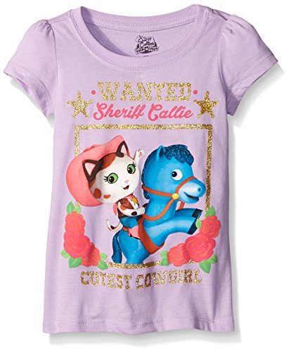 Disney Girls' Toddler Girls' Sheriff Callie-Cutest Cowboy Puff Sleeve T-Shirt, Lilac, 3T