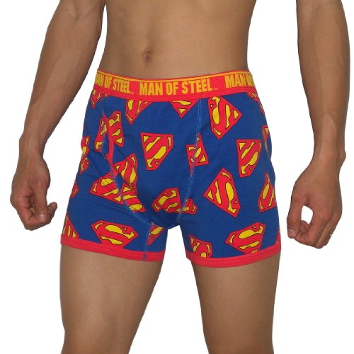 Herren Superman MAN OF STEEL Fitted Functional Open Fly Bodywear Unterwäsche Retroshorts