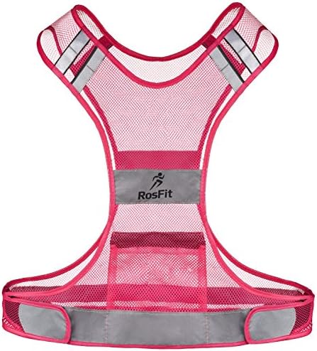 Pink Reflective Vest for Women &amp; Ladies - Great for Running, Jogging, Walking, Hiking, Cycling - Includes Small Zipped Pocket, 3M Reflective Material and Velcro Adjustable Straps. One-Size Fits Most