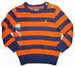 Polo by Ralph Lauren Sweater Size 12 Months Orange/Navy w/ Green Pony