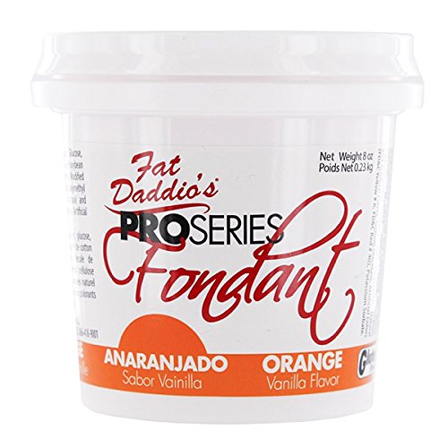 Fat Daddio's Fondant, Orange, 8 oz, Vanilla Flavor