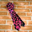 Rock-Krawatte SKULLS pink-schwarz