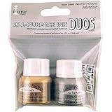 Tsukineko All-Purpose Ink Duos for Fabric, Metallic Vegas Gold and Metallic Platinum