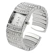 Geneva Platinum Rhinestone Accented Luxury Watch