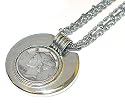SILVER MERCURY DIME IN SILVERTONE BEZEL with MULTI CHAIN
