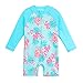 HUAANIUE Baby/Toddler Swimsuit Long Sleeve One-Piece Swimwear Rashguard Cyan 3-4 T
