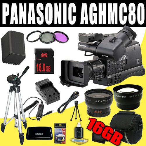 Panasonic AG-HMC80 3MOS AVCCAM HD Shoulder-Mount Camcorder + VBG260 Battery/Charger + Filter Kit + 16GB SDHC + Wide Angle/Telephoto Lenses HDMI DavisMAX Pro HUGE Kit Bundle Panasonic AG-HMC80 3MOS AVCCAM HD Shoulder-Mount Camcorder + VBG260 Battery/Charger + Filter Kit + 16GB SDHC + Wide Angle/Telephoto Lenses HDMI DavisMAX Pro HUGE Kit Bundle