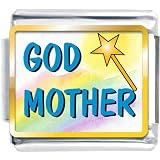 Golden Italian Charm Bracelet Plated Christian Theme God Mother Photo