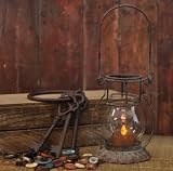 Rustic Petite Candle Lantern Antiqued Black Country Rustic Lighting