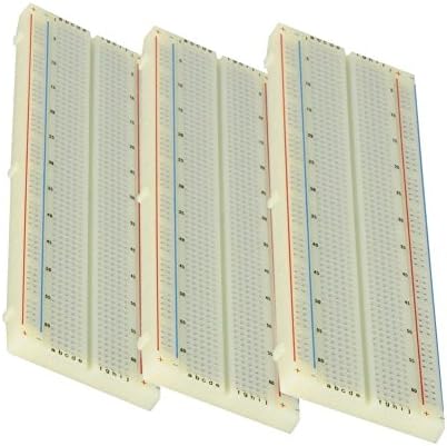 MB-102 830 Tie-points Solderless Plug-in Prototype Breadboard PCB Experiment Test Circuit Board (3 pack)