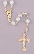 Wedding Rosary - 4mm Plastic Faceted Round Beads - 16" Gold Plated - IMPORTED FROM ITALY - Boxed
