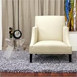 Baxton Studio Heddery Fabric Modern Club Chair, Cream