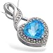 2 CT Swiss Blue Topaz Heart Pendant In Sterling Silver with 18