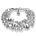 Sterling Silver MultiRow w/Hearts Bracelet 8