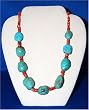 Chunk Turquoise with Red Coral