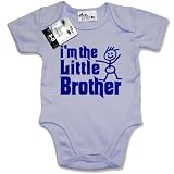 from Dirty Fingers Dirty Fingers Im the Little Brother - Baby & Toddler Short Sleeve Bodysuit, 0-3 months, Blue