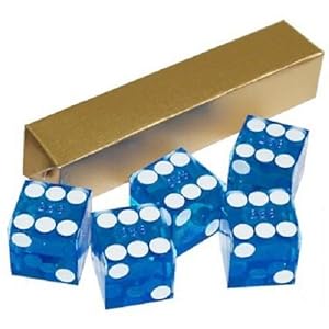 Trademark Poker 19mm A Grade Serialized Set of Casino Dice (Blue)