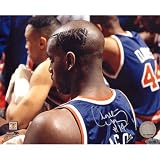 Anthony Mason Autographed Side Head Shot Of Knicks Hair Cut 8x10 Photograph
